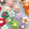 Flores de Ponto Puff Crochê, Flores Tricotadas à Mão, Flores de Lã, Girassóis, Acessórios para Joias DIY, Roupas, Bolsas, Sapatos, Acessórios