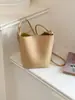 2026 Bolso Tejido Nuevo de Gama Alta, Hecho a Mano 100%, Bolso de Hombro Cruzado, Bolso de Mano Tipo Cubo, Bolso para Teléfono Móvil de Mujer para el Trabajo