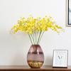 Orquídea Danzante de Pavo Real de 4 Pétalos, Flor Artificial Oncidium para Decoración del Hogar, Accesorios para Exhibición de Bodas, Flor Decorativa de Alta Simulación