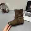 Colección nueva 2026: Botines Chelsea de suela plana, cortos, con punta cuadrada pequeña, plantilla de piel genuina para mayor altura, botines de ante y botas cortas para mujer