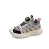 Zapatos para Niños 2024 Primavera/Otoño Nuevo Estilo Zapatos Tipo Papá para Niñas Zapatos de Malla para Niños Grandes Tela de Malla con Botones Zapatos Deportivos de Moda para Niños