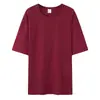 Exclusivo de Verão 200g Algodão Puro Peso Pesado Gola Redonda Manga Curta Camiseta Oversize Ombro Caído Estilo Unissex Lisa