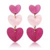 Pendientes de Corazón Acrílico Color Bloqueados de Venta Caliente Transfronterizos Europeos y Americanos para el Día de San Valentín 2025 Colgante Simple Pendientes Dopamina para Mujer