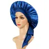 Gorro de Satén para Dormir Transfronterizo de Amazon Tejido de Punto de Satén Gorro para el Cuidado del Cabello para Mujer Sombrero de Ala Ancha Elástico Estilo Europeo y Americano