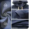Sudadera con capucha de forro polar cálida para hombre transfronteriza Amazon otoño e invierno talla europea color liso casual holgada con capucha