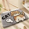 Dropshipping de fábrica transfronteiriça tapete de chão de filhote de cachorro de desenho animado espessado imitação de caxemira tapete de pé absorvente de água para banheiro tamanho tapete de porta de entrada