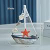 Miniatura de vela mediterránea de vela suave, adornos antiguos de barco de madera pequeño, decoración creativa para el hogar y el escritorio.
