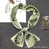 Lenço pequeno boxer lenço pequeno longo lenço pequeno versátil decoração de fita impressa dupla camada lenço profissional de comissária de bordo
