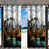 Cortinas Blackout Impressas com Paisagem Externa Personalizada e Cenário de Montanha Magnífico para Varanda, Dropshipping Disponível
