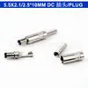 Conector sem Solda Macho e Fêmea Adaptador de Alimentação DC Cola Preta 5.5*2.1/2.5*10mm Metal Metal Monitoramento Bnc