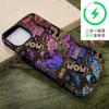 Estojo de Filme Colorido com Letras de Grafite da Moda e Descolado para Apple 18 Pro Max, Capa Dura Fosca Personalizada para iPhone 15