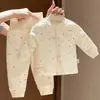 Chaqueta de Algodón para Bebé Otoño e Invierno Acolchada Grosor Medio Ropa de Algodón para Bebé 40g Ropa de Algodón para Recién Nacido Conjunto de Pantalones de Cintura Alta Ropa Exterior Top