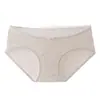 Estilo Desejo Puro Calcinha Feminina 100% Algodão 10A Antibacteriana Reforço Estendido Renda na Borda Ajustada ao Corpo Cintura Média Calcinha 100% Algodão Cor Natural