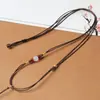 Collar de Cordón de Cuero Encerado Cadena para Clavícula Cadena de Cuello de Moda Simple Hombres Mujeres Cordón Delgado de 2 mm para Ensartar Colgantes de Agujero Pequeño Lanyard