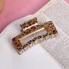 Nueva pinza para el cabello con estampado de leopardo transfronterizo, moda europea y americana, pinza para el cabello cuadrada, cuchara para el cabello, pinza para el cabello de tiburón, accesorios para el cabello al por mayor