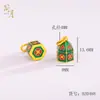 Pod de Lótus Dourado Iurte Mongol Selo com Caractere 'Ji' Pingente para Pulseira Colar Acessórios Feitos à Mão Material de Corda Trançada