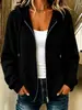 2026 Otoño Invierno Nuevo para Mujer Estilo Europeo Americano Amazon Color Sólido Estampado Cardigan de Punto con Capucha y Cremallera Venta Caliente Transfronteriza para Mujer