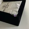 Anel de Pedra Preciosa Cor de Ovo de Pombo Retrô~Prata Esterlina S925 Banhado a Ouro 18K Luxo Leve de Alta Qualidade para o Dia a Dia Anel Fino com Facetas