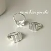Anillo Onihan de Plata de Ley S925 Estilo Coreano Simple Versátil Anillo Cuadrado de Galleta Estilo INS Nicho Sentido de Alta Gama para Mujer