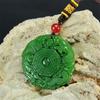 Venta al por mayor de fábrica imitación jade Hetian color jade colgante de jade de dragón y fénix bagua material Mongolia Exterior colgante de jade bagua verde