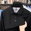 Nova Camisa Polo Masculina de Algodão Puro com Manga Longa Outono 2026, Versátil Cor Sólida Casual de Negócios para Homens de Meia-Idade com Gola Reversível