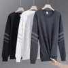 Sudadera de otoño e invierno para hombre, holgada y gruesa, sin capucha con cuello redondo, camiseta de manga larga, talla grande, moderna y versátil para usar como prenda exterior