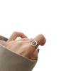 Anillo Abierto de Plata Esterlina S925 Estilo Coreano Estilo Moderno Creativo Distintivo Círculo de Flor Floreciente Zircón para Mujer