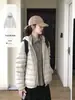 Chamarra de Plumas Gris Acanalada para Mujer Otoño Invierno 2026 Nueva Ligera Chamarra de Plumas Chaqueta Exterior Forro Ropa de Invierno