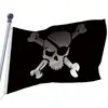 Bandera pirata de calavera y tibias cruzadas de Halloween con cóndor, bisonte, lobo, motivos náuticos poliéster 100D doble cara