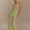 Amazon Comercio Exterior 2025 Verano Nuevo Vestido Largo de Tubo de Venta Caliente Sexy Chica Caliente Hueco Plisado Vestido Ajustado