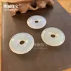 Cordón Blanco de Calcedonia 40 mm Colgante con Hebilla de Seguridad para Hombres y Mujeres Ágata Blanca Colgante con Hebilla de Seguridad para Regalar y Uso Personal