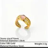 Anillo de Acero de Titanio Rosa Ojo de Gato de Lujo Ligero Europeo y Americano Anillo Abierto de Alta Gama INS Joyería de Acero Inoxidable Al por Mayor