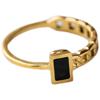 Nuevo estilo frío de alta gama plato de cadena rectangular negro para mujer diseño nicho que no se desvanece moda personalizada tendencia ins