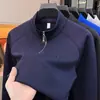 Moletom de Meio Zíper Novo Outono 2026 Masculino Tricô Casual Gola Alta Jaqueta Versátil