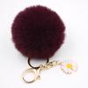 Venta Caliente Llavero Colgante Bola de Pelo de Margarita Moda para Mujer Bolso Felpa Monedero Coche Colgante Girasol