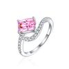 Anillo de plata esterlina 925 de 1.5 ct con corte llama Flor de Hielo diamante cuadrado para mujer de lujo de alta gama tesoro colorido 6*8 diamante de alto carbono anillo para mujer