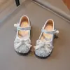 Zapatos de Princesa de Cristal para Niños con Suela Suave Antideslizantes Estilo Nuevo Zapatos Pequeños de Cuero para Niños Zapatos de Vestir a Juego con Elsa Zapatos de Baile para Primavera y Otoño