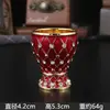 Copo de Metal com Padrão de Diamante Retrô, Taça Decorativa Dourada Cravejada com Diamantes, Ornamento para Aprimorar a Atmosfera do Balcão de Bar Ktv