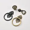 Suministrado Directamente del Fabricante, Tirador de Anilla para Puerta de Agujero Único, Tirador de Aleación Negra, Tirador de Puerta de Armario y Guardarropa, Accesorios de Ferretería para Muebles