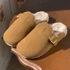 Nuevas Pantuflas Birkenstock de Ante y Felpa para Invierno Suela Suave Pantuflas Esponjosas para Interiores del Hogar Cálidas Cómodas Silenciosas Zapatillas de Algodón