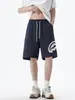 Pantalones cortos deportivos tipo tiburón estilo americano para hombre, diseño moderno de verano, pantalones casuales de longitud media, shorts de pierna recta de alta costura