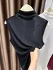Chaleco de Malla sin Mangas con Cuello Medio Alto Estilo Coreano para Mujer, Top Elástico de Malla Ajustado, Top de Color Sólido para Usar Debajo de un Traje