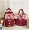 Secundaria y Preparatoria Niñas Una Pieza Envío Directo Cuadros Estilo Coreano Estilo Ins Mochila de Gran Capacidad Mochila de Campus para Mujeres
