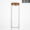 En stock de fábrica botella de corcho de madera recta de 80 mm botella de té perfumado tarro de almacenamiento de cocina botella de tubo de alto borosilicato tarro de almacenamiento