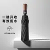 Guarda-chuva Totalmente Automático para Homens e Mulheres, Dobrável, Grande, Reforçado, Espessado, Forte, Resistente a Tempestades, Guarda-chuva Especial de Uso Duplo para Sol e Chuva