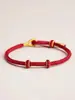 Pulseira de Corda Vermelha Semi-acabada com Contas Douradas DIY Usar Pingente Contas de Transferência Este Ano de Vida Corda de Mão Corda Trançada de Casal