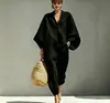Conjunto de Moda Casual para Mujer Estilo Batwing Manga V-Neck Estilo Perezoso Holgado Primavera Verano 2026 Europeo y Americano