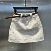 Nueva Falda Corta de Mezclilla de Lunares para Niñas Verano 2026 Estilo Coreano Cintura Elástica Moderna Versátil Ajustada al Cuerpo Falda Línea A