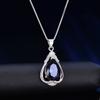 Nuevo colgante Kaicheng de plata de ley s925 con forma de corazón de zafiro y corazón de océano con microincrustaciones de cristal de diamante, joyería europea y americana al por mayor.