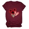 Amazon eBay cuello redondo manga corta lunares amor casual holgada versátil interior camiseta de mujer al por mayor